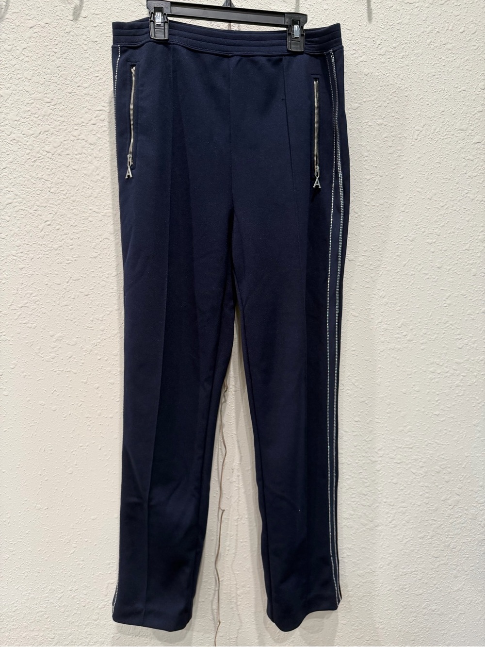 AREA Navy Track Pants with Crystals